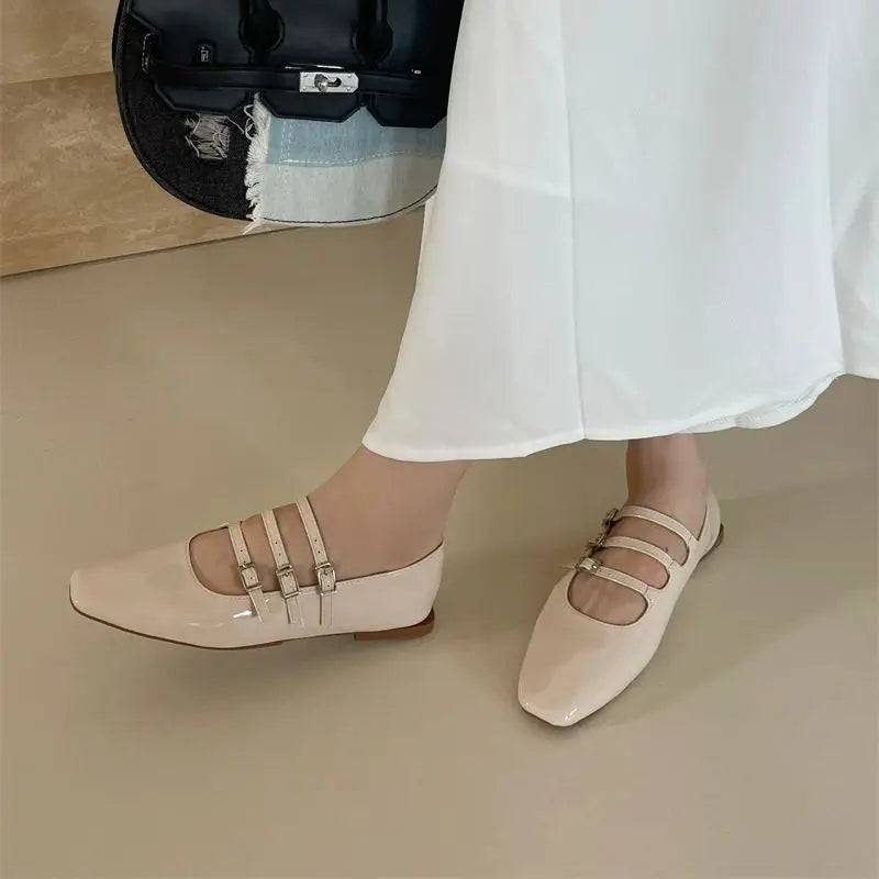 LBSFY  -  Spring New Women Flats Ladies Elegant Flat Mary Jane Shoes Fashion Round Toe Shallow Shoes Outdoor Dress Ballet Shoes M