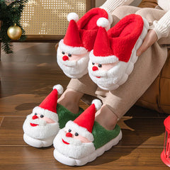 LBSFY  -  New 2024 Winter Christmas Slippers Santa Claus Fluffy Slippers Soft Warm Plush Cushion Slides Men Women Home Cotton Slippers