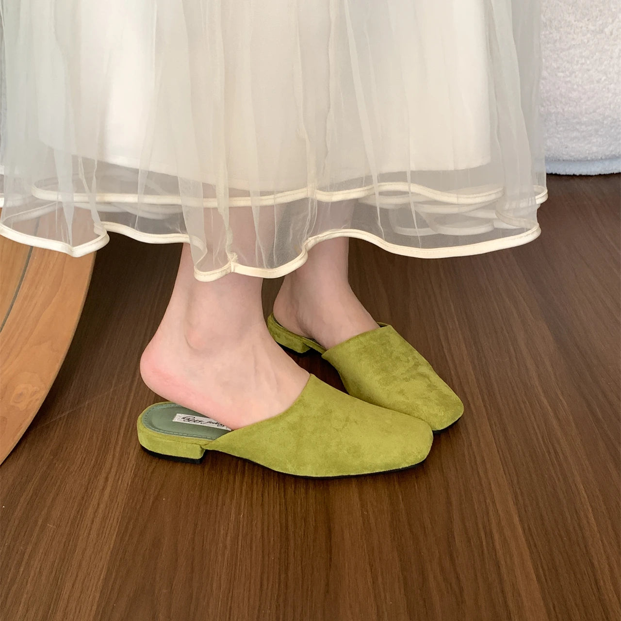 LBSFY -Brand Women Slippers Square-toed Muller Shoes Lady Luxury Low Heel Outdoor Slippers Summer Fashion All-Match Slides