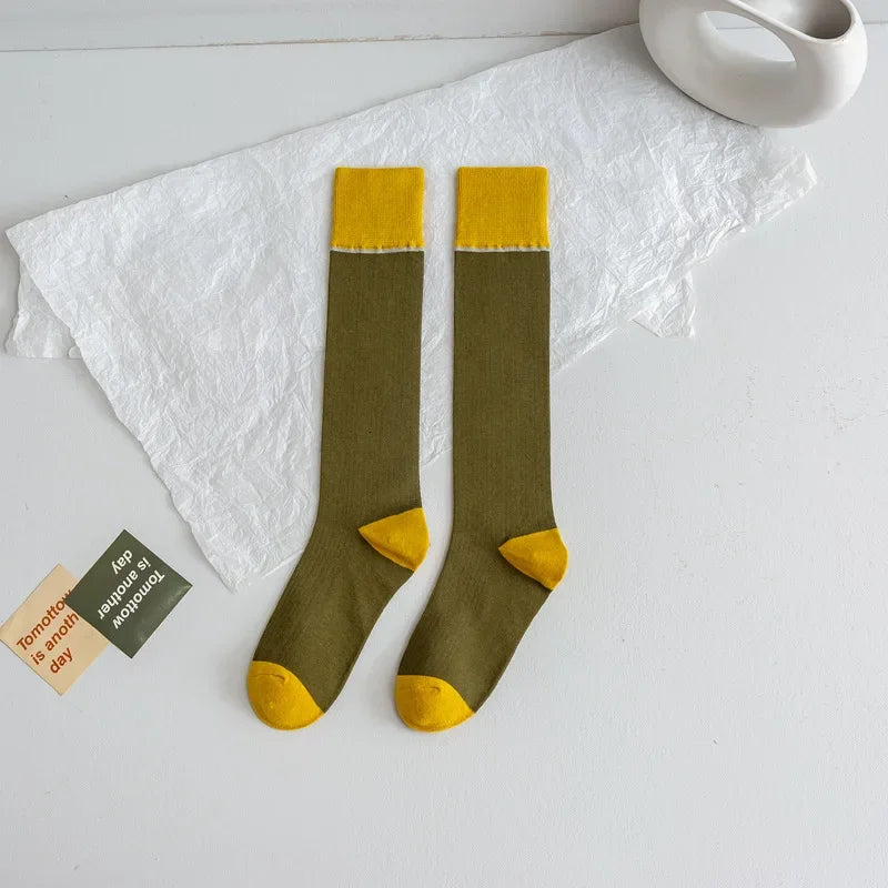 Lbsfy Women Long Socks Stockings Solid Color Japanese Fashion Knee Socks Stockings JK Lolita Girls Knee High Socks Stockings Women