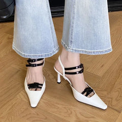Lbsfy Belt Buckle High Heels Women 2025 New Pointed Toe Pumps Sandals Women Elegant Brand Dress Shoes Women Tacones De Mujer
