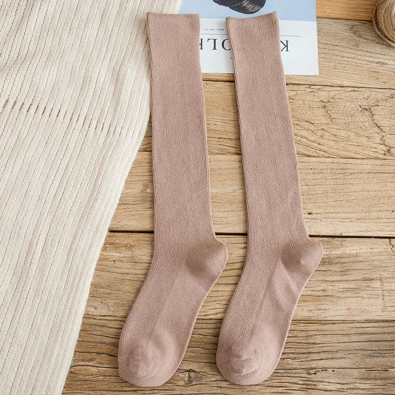 Lbsfy 10 Colors Autumn Women's Socks Cotton Winter Long Socks Harajuku Female Trick Warm Solid Color Sock Casual Ladies Sox