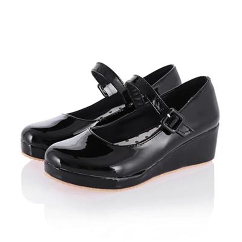 LBSFY  -  Sweet Lolita Shoes Round Head Muffin Heel Shallow Mouth Women Shoes Bowknot Kawaii Shoes