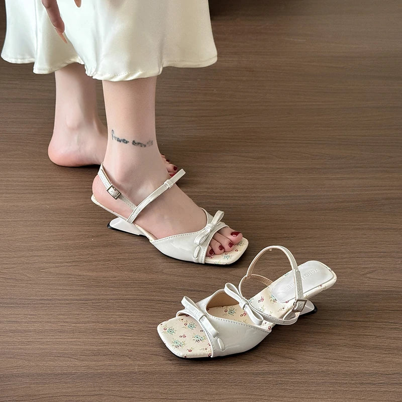 LBSFY  New Summer Butterfly-knot Women Open Toe Sandals Fashion Wedges High Heels Stripper Party Pumps Shoes