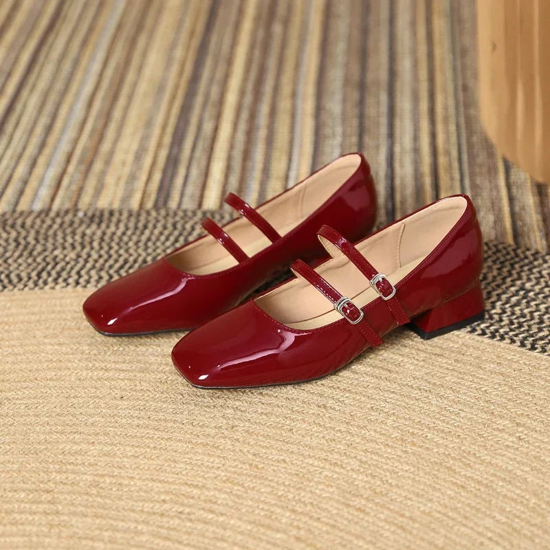 LBSFY  -  Mary Jane Shoes for Women Spring New Shallow Thick Heeled Single Shoes Soft and Comfortable Ballet Wedding Shoes Zapatos Mujer