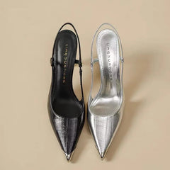 LBSFY -New Fashion Women's High Heels Sandals Pointed Toe Shoes Sexy Slingback Woman Slippers Summer Trend Designer Dress Pumps Sandals