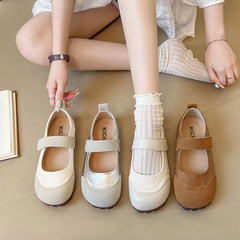 LBSFY -New Style Fashion Women's Flat Shoes Korean Style Mary Jane Ladies' Casual Leather Flat Boat Shoes Loafers Work and Party Wear