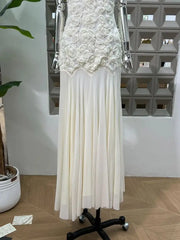 LBSFY -New Summer Edition Elegant 3D Floral Sling Long Dress Women Retro Backless Pleated Maxi Evening Party Chic Dresses Vestido