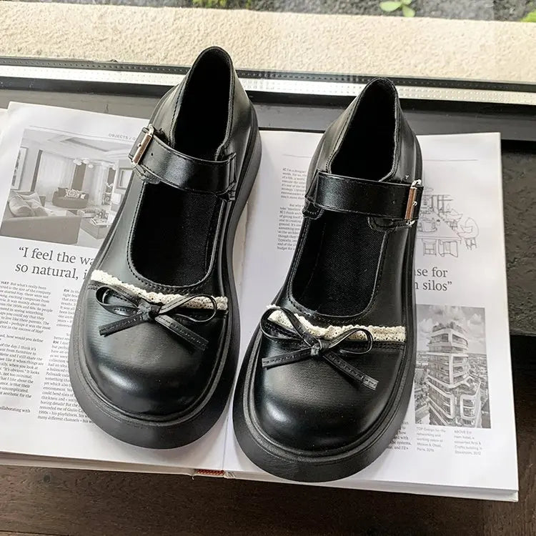 LBSFY -Women's Loafers 2025 Spring British Style Platform Mary Jane Shoes Woman Japanese Jk Uniform Bow Lolita Shoes Women Single Shoe