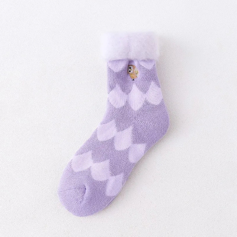 Lbsfy Thicken Warm Wool Classic Solid Colors Rib Socks Women High Quality Loose Crew Fashion Japanese Korea Sock Winter
