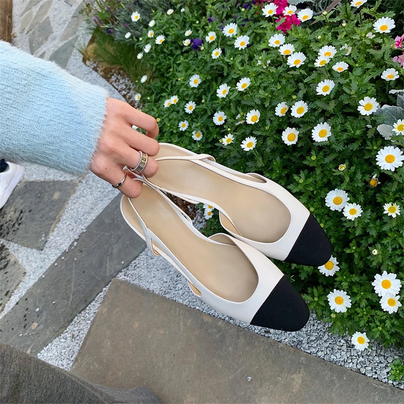 Lbsfy Mary Janes Elegant Slingback Women Shoes Fashion Mixed Colors Low Heel Ladies Shoes Summer Casual Comfy Tacones Para Mujer