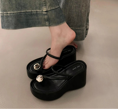 LBSFY - Summer Platform Wedges Heel Women Flip Flop Fashion Clip Toe Slippers Shoes Beach Vacation Female Slides