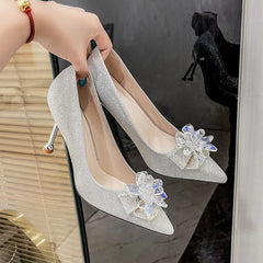 LBSFY  -  Crystal Wedding Shoes, Women's Show, New Bridesmaid Dress, Fine Heel High Heel Shoes, Master Wedding Dress, Wedding Bride Shoes