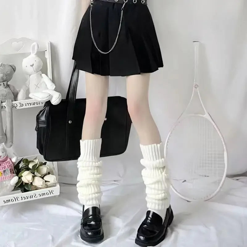 Lbsfy Socks Woman Autumn and Winter Leg Warmer Wide Legs Black White Lolita Socks for Women Stripe