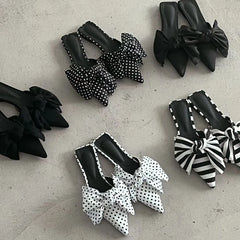 LBSFY  New Summer Concise Pointed Toe Women Slippers Fashion Butterfly-knot Flats Party Mules Slide Shoes