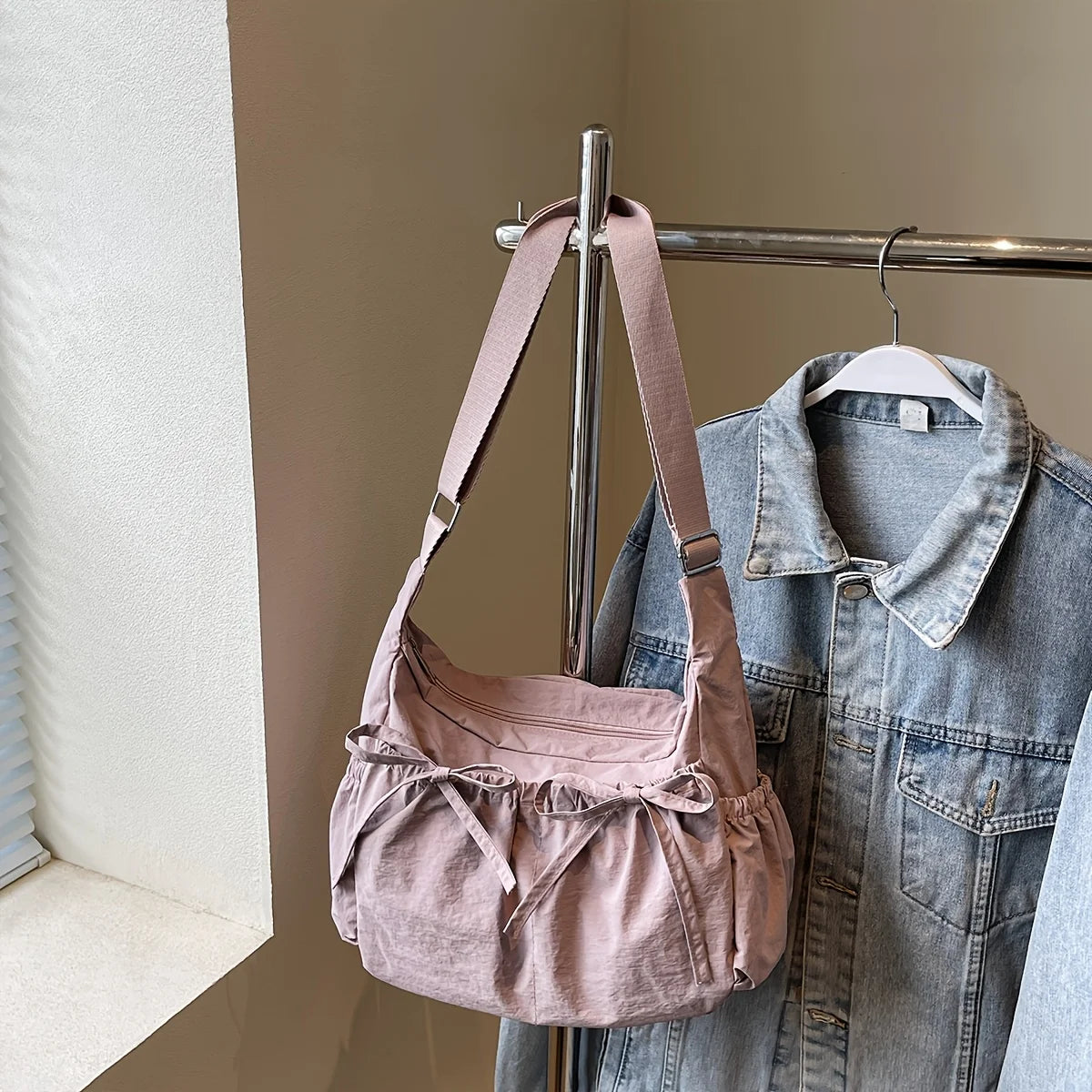 LBSFY -Fitness Bag Tote Bag Casual Versatile Day Series Large Capacity Summer Travel Simple Solid Color Light Commuter Shoulder Bag