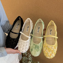 LBSFY -Winter Women Flats Round Toe Shallow Slip On Ladies Casual Ballet Fur Shoes Soft Leather Eelgant Dress Shoes Mujer