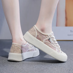 LBSFY  -  Sneakers for Women Lace Low Top Flat Shoes Summer 2024 Fashion Cute Casual Comfort Walking Tennis Ladies Floral Loafers
