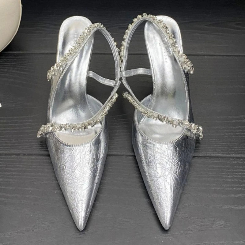 Lbsfy Luxury Rhinestone Sexy High Heels Party Shoes Party Shoe Pointed Toe Pumps Ladies Elegant Fashion Crystal Designer Sandals Women