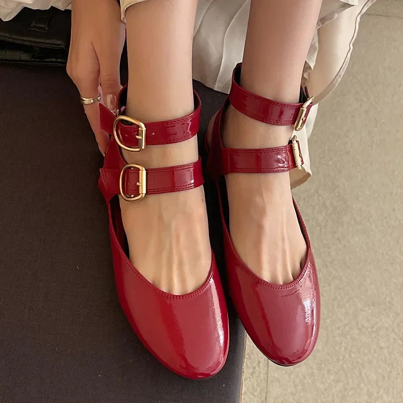 LBSFY  -  Soft Sole Ankle Strap Flat Mary Jane Shoes Women Belt Buckle Fashion Comfy Casual Shoes 2025 New Footwear Women Zapatos De Mujer