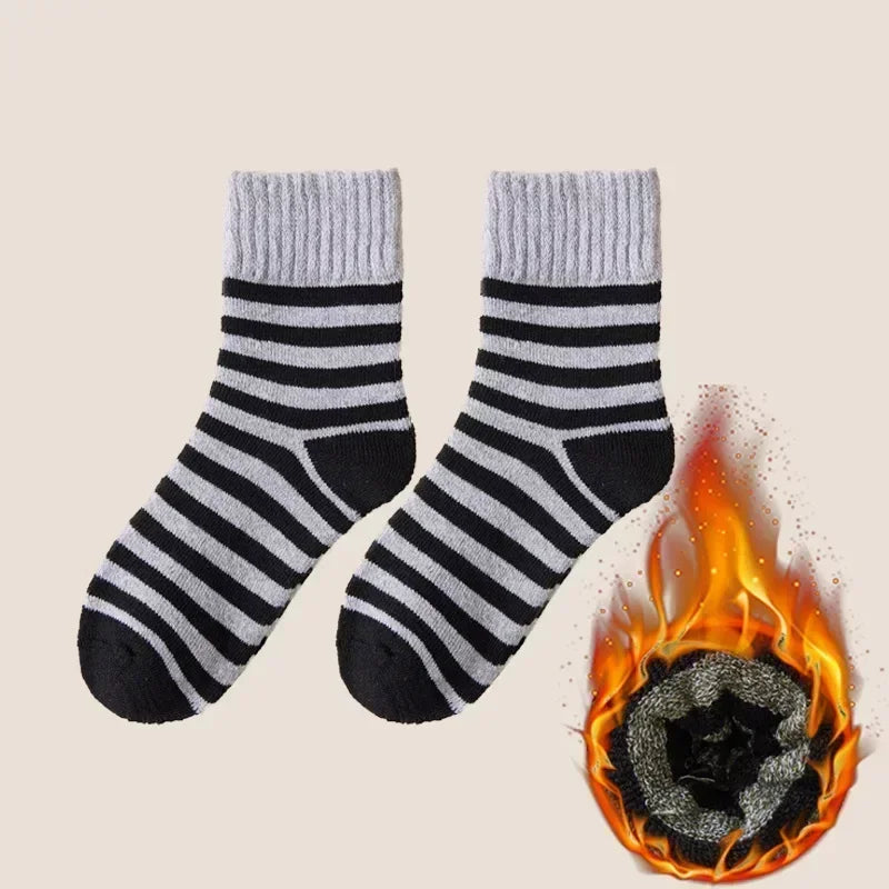Lbsfy Winter Merino Wool Socks for Men Super Thick Warm High Quality Harajuku Retro Snow Casual Antifreeze Cashmere Socks Men 3 Pair
