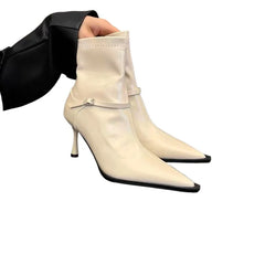 LBSFY -New Style Luxury Women's Fashion Short Plush Women Ankle Boots Pointed Toe Ladies Elegant Pumps Shoes Thin High Heel Short Boots