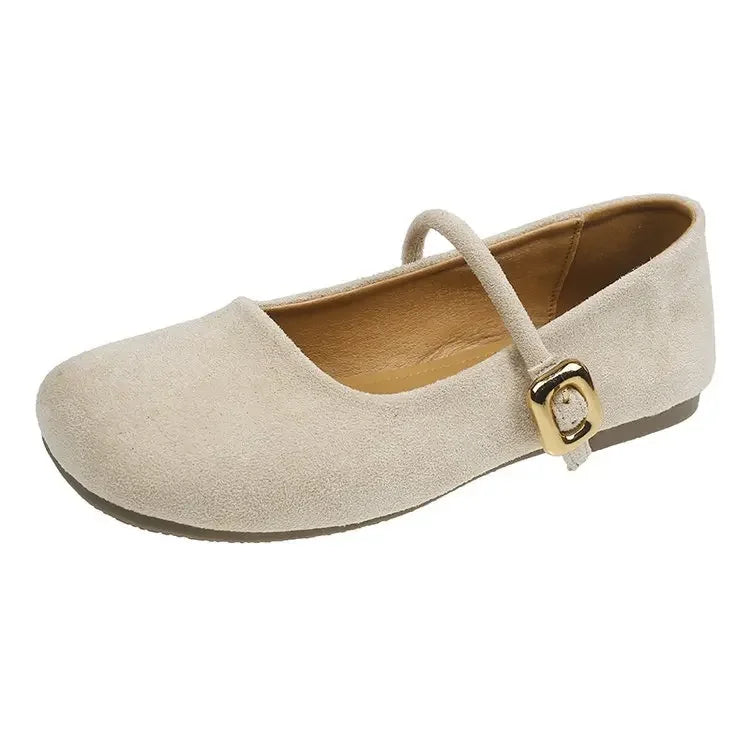 LBSFY -French Mary Jane Flat Shoes Women's Spring New Gentle Elegant Match Skirts Fashion Sweet Lady Low Heel Soft PU Leather