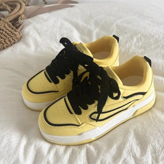 LBSFY  -  Pink Yellow Casual Sneakers for Women Spring Autumn Fashion Platform Shoes Ladies Korean New Designer Ladies Board Shoes Female