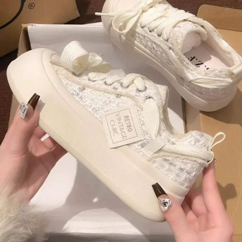 LBSFY  -  Design Platform Shoes for Women Fashion Pink Niche Low-top Skateboard Shoes Casual Versatile Korean Style Female Shoes