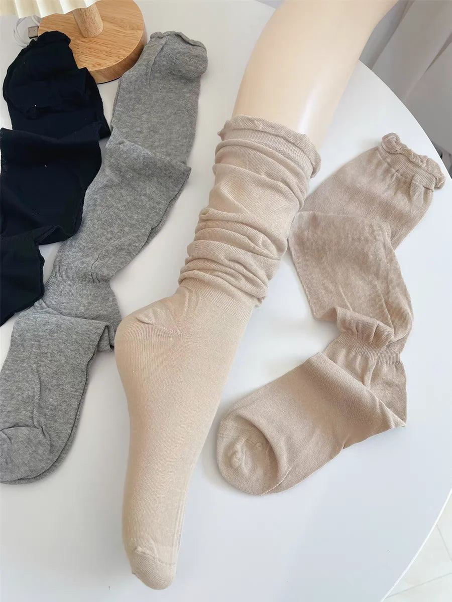 Lbsfy Black White Stockings Women Girls Thigh High Long Socks JK Japanese Leggings Summer Thin Loose Costumes Sweet Ballet Hosiery