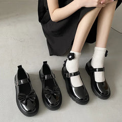 LBSFY -Women Black Lolita Shoes Casual Platform Mary Janes Heels Women Vintage Pumps for Women College Student Low Heel Women's Shoes