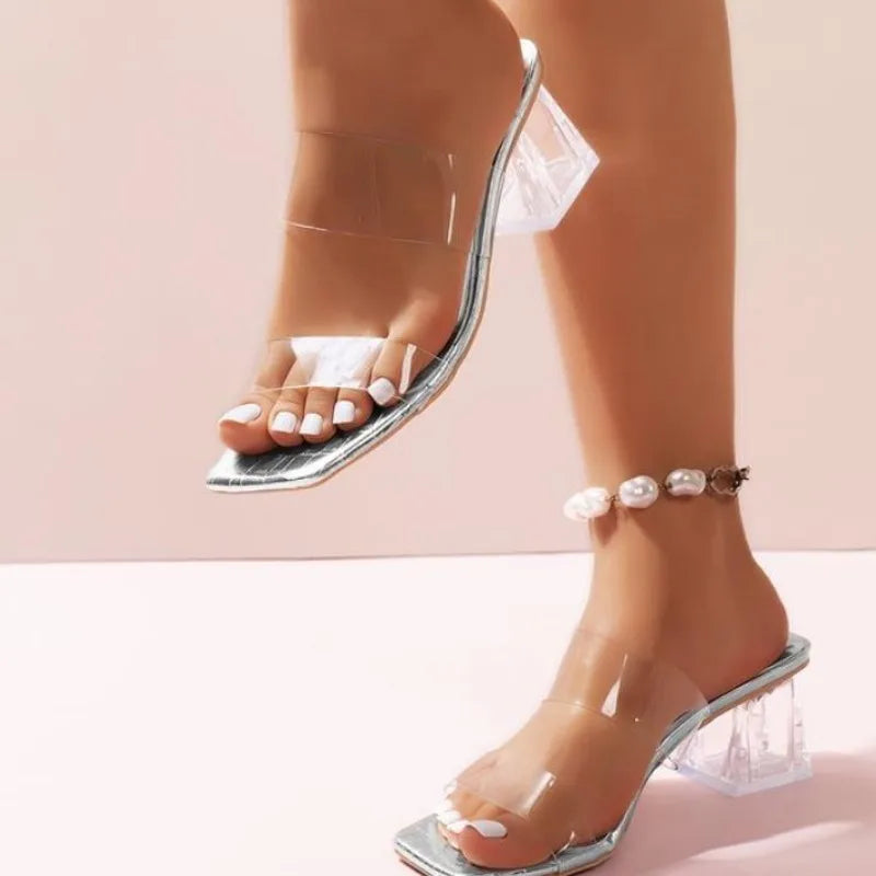 LBSFY -Plus Size 35-43 women's Shoes Summer Concise Slippers Square Toe Shallow Slippers High Quality Luxury Slippers