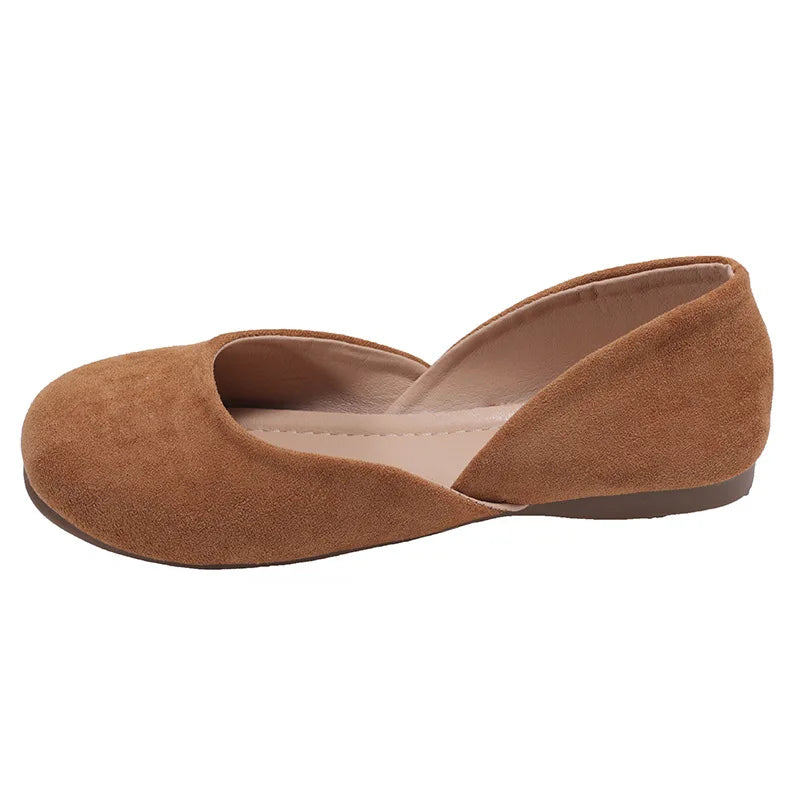 LBSFY -Splicing Square Toe Mules Shoes for Women Suede Flats 2025 Spring Autumn Slip on Designer Fashion Solid Color Casual Loafers