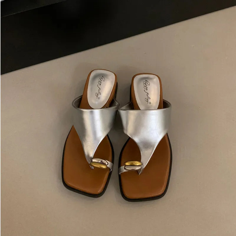 LBSFY -  Summer Women Slipper Ladies Slip On Flip Flop Low Wedge Heel Outdoor Dress Slides Beach Shoes Mujer