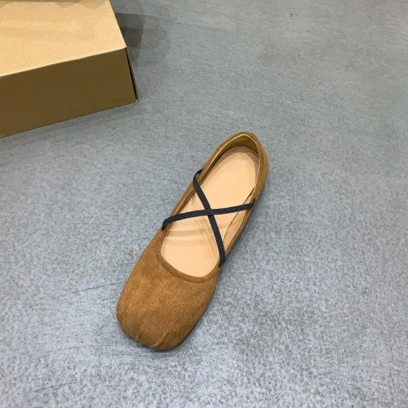 LBSFY  -  New Brand Women Flats Fashion Square Toe Shallow Mary Jane Shoes Soft Casual Ballet Shoes Slingback Shoes