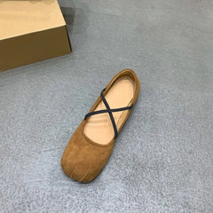 LBSFY  -  New Brand Women Flats Fashion Square Toe Shallow Mary Jane Shoes Soft Casual Ballet Shoes Slingback Shoes