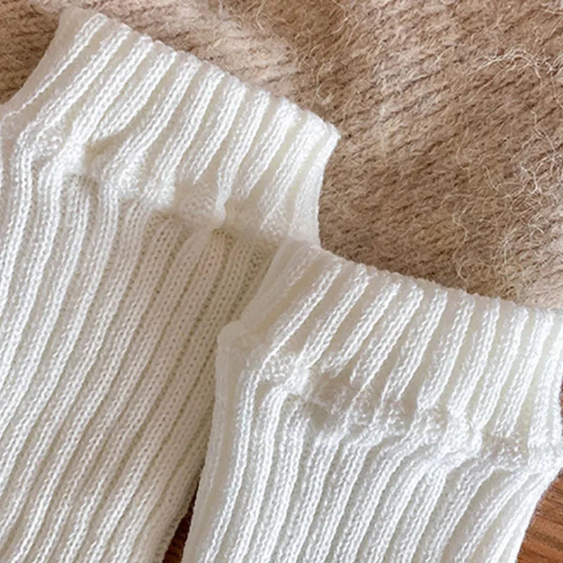 Lbsfy Children Sweet Japanese Lolita Leg Warmers Women Ankle Warmer for Girls Gothic Long Socks Y2K Knitted Cosplay Heap Heap Socks
