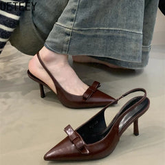 LBSFY  Summer High Heel Women Sandals Shoes Fashion Pointed Toe Singbacks Shoes Ladies Elegant Stripper Party Sandalias