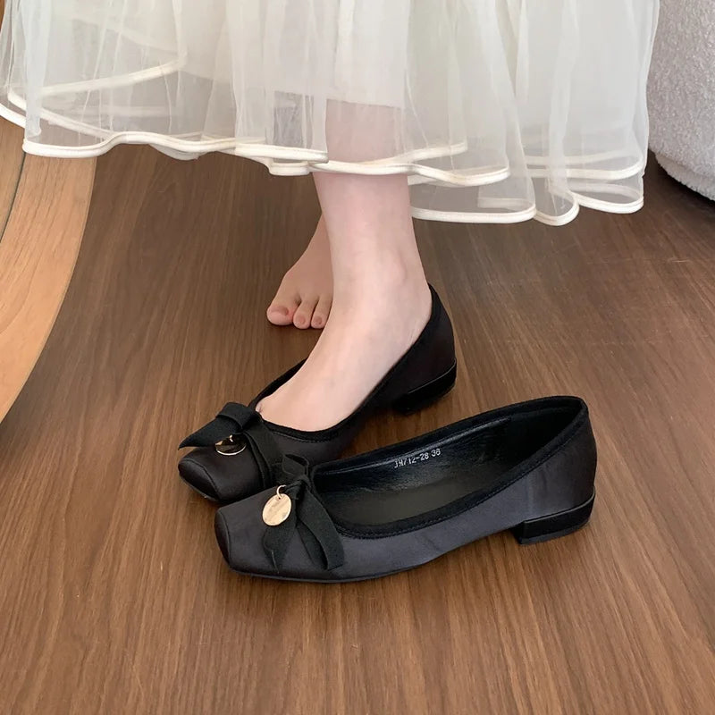 LBSFY  -Slip On Women Flats Shoes Fashion Elegant Butterfly-knot Spring Autumn Ladies Comfort Soft Sole Mary Jane Shoes Ballerina Mujer