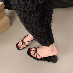 LBSFY -Summer Women Slippers Fashion Women's Narrow Band Flat Flip Flop Shoes Ladies Casual Outdoor Beach Slides Sandalias Muj