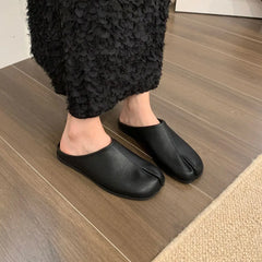 LBSFY -Women Tabi Ninja Slip On Flats Split Toe Slippers Round Toe Shallow Lazy Slip On Boat  Mules Shoes Soft Loafers Mujer