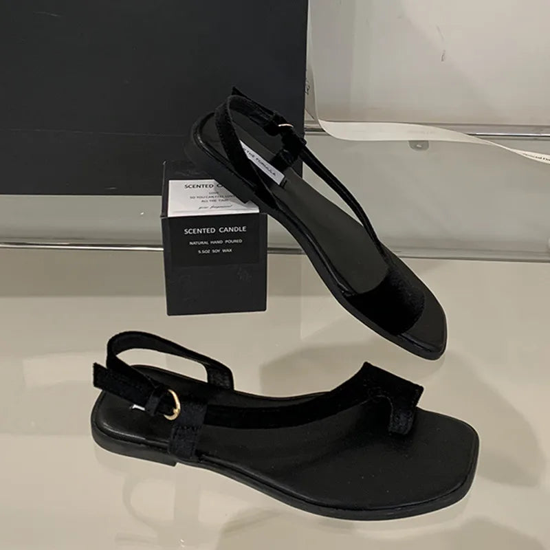 LBSFY  -Brand Design Women Flat Sandals Clip Toe Sandals Leisure Outside Beach Shoes Lady Fashion Summer Footwear Mujer