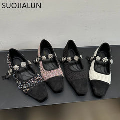 LBSFY  -  Spring New Brand Women Flat Shoes Fashion Mix Color Ladies Elegant Mary Jane Shoes Round Toe Shallow Slip On Boat Shoe