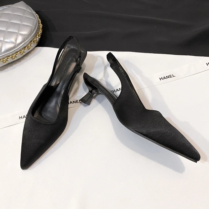 LBSFY -Summer Thin Heel Women Sandals Fashion Pointed Toe Singbacks Shoes Ladies Elegant Stripper Party Sandalias Female