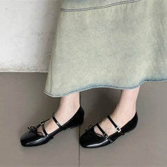 LBSFY -Spring Autumn Women Mary Jane Shoes Soft Casual Outdoor Dress Flat Ballet Shoes Round Toe Shallow Slip On Flats Mujer