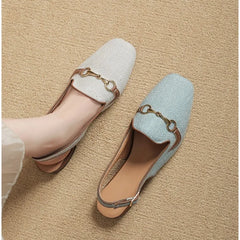 LBSFY -New Women Platform Sandals Anti-slip Closed Toe Metal Shoes Women Flat Outdoor Round Toe Wedge Sandals Women Sandalias De Mujer