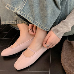 LBSFY  -  Loafers Women 2025 New Spring Round Toe Mary Jane Genuine Leather Shoes Woman Soft Flats Shoes Pink Red Black