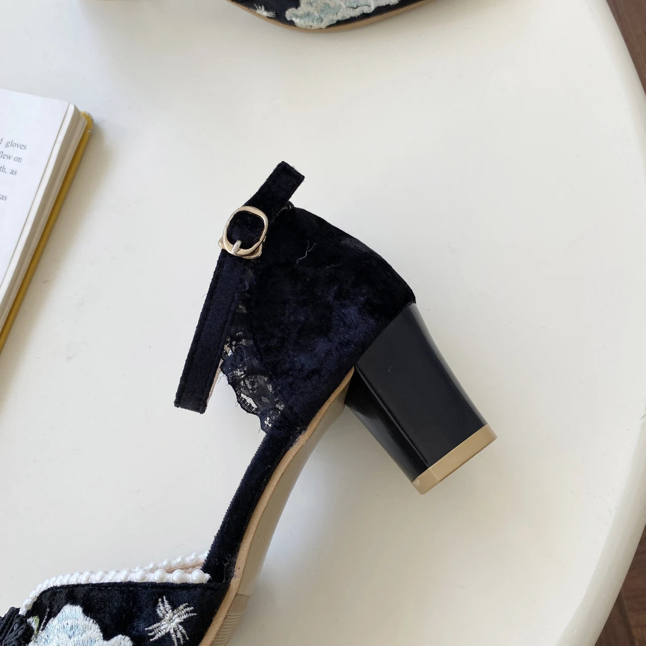 LBSFY -New Women Dress Shoes High Heels Mary Janes Shoes Denim Pumps Ankle Strap Ladies Shoe Office Zapatos Mujer
