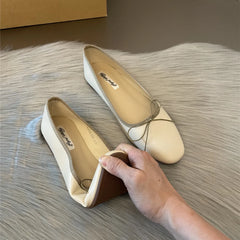 LBSFY -Fashion Bow Tie Flats Ballet Shoes Women Female Ballet Round Toe Shallow Cut Ballerina Soft Moccasin Dress Shoes Zapato