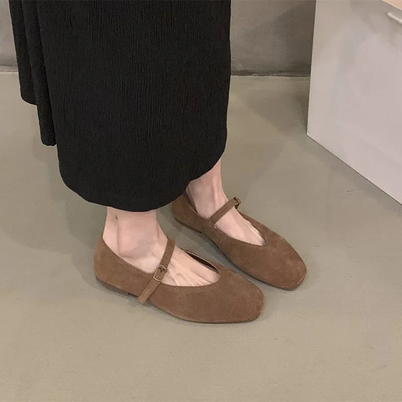 LBSFY  -   2024 Spring New Brand Women Flats Round Toe Shallow Slip On Ladies Casual Ballet Shoes Soft Leather Eelgant Dress Shoes